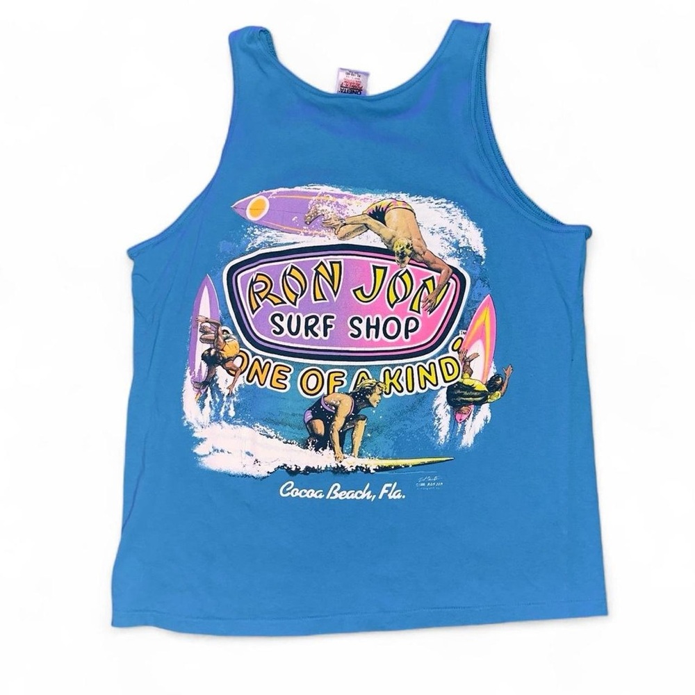 ❤️SOLD❤️Vtg 90s Ron Jon Surf Shop Bright Blue Muscle Tee — size L